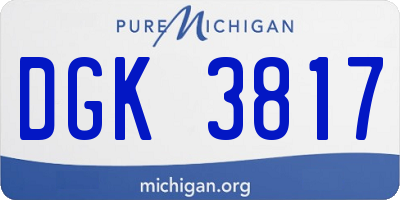 MI license plate DGK3817