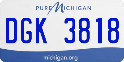MI license plate DGK3818