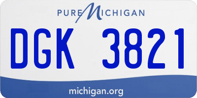 MI license plate DGK3821