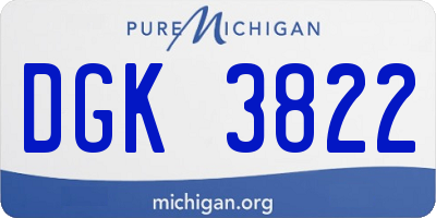 MI license plate DGK3822