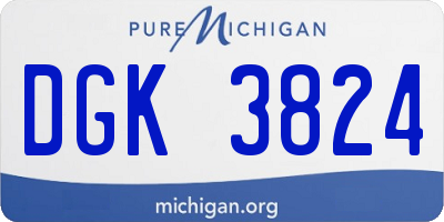MI license plate DGK3824