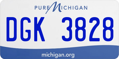 MI license plate DGK3828