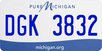 MI license plate DGK3832