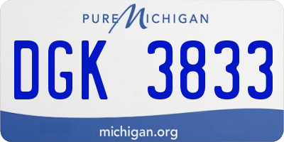MI license plate DGK3833