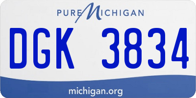 MI license plate DGK3834