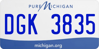 MI license plate DGK3835