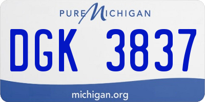 MI license plate DGK3837