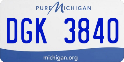 MI license plate DGK3840