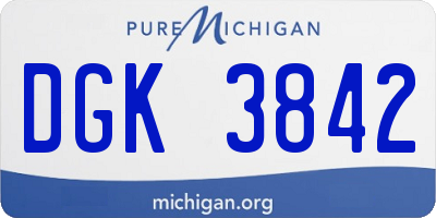MI license plate DGK3842