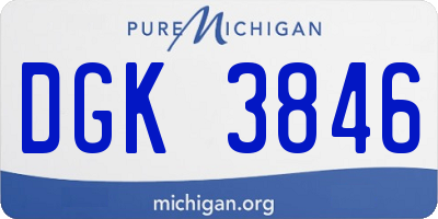 MI license plate DGK3846