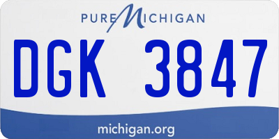 MI license plate DGK3847