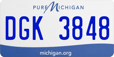 MI license plate DGK3848