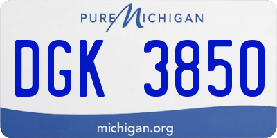 MI license plate DGK3850