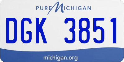 MI license plate DGK3851