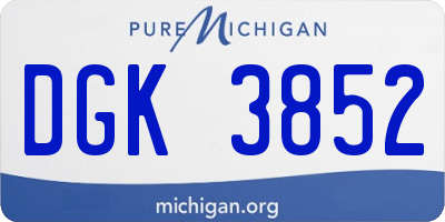 MI license plate DGK3852