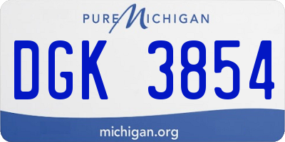 MI license plate DGK3854
