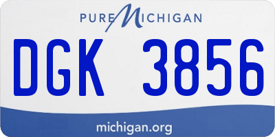 MI license plate DGK3856