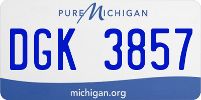 MI license plate DGK3857