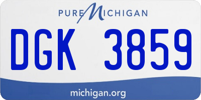 MI license plate DGK3859