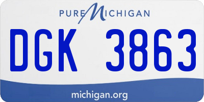 MI license plate DGK3863
