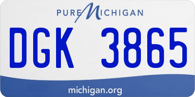 MI license plate DGK3865