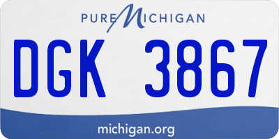 MI license plate DGK3867