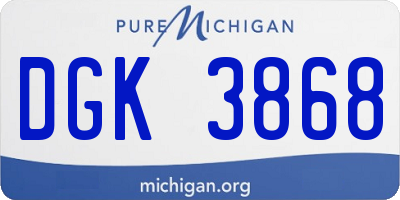 MI license plate DGK3868