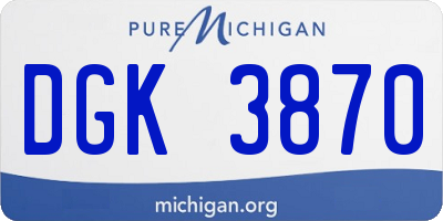 MI license plate DGK3870