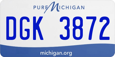 MI license plate DGK3872