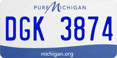 MI license plate DGK3874