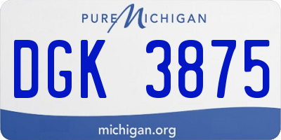 MI license plate DGK3875