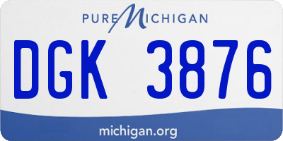 MI license plate DGK3876