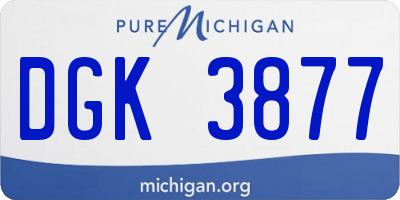 MI license plate DGK3877