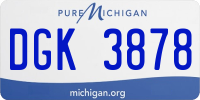 MI license plate DGK3878