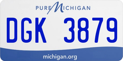MI license plate DGK3879