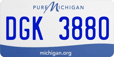 MI license plate DGK3880