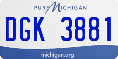 MI license plate DGK3881