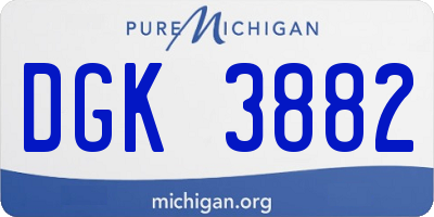 MI license plate DGK3882
