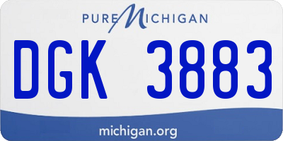 MI license plate DGK3883
