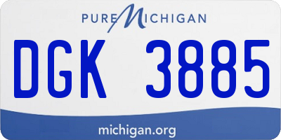 MI license plate DGK3885