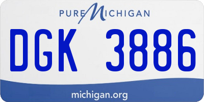 MI license plate DGK3886