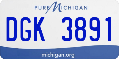 MI license plate DGK3891