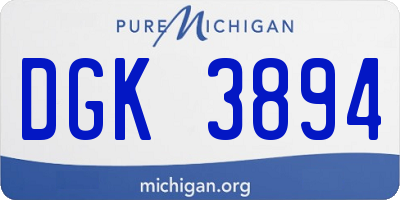 MI license plate DGK3894