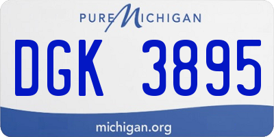 MI license plate DGK3895