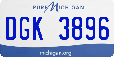 MI license plate DGK3896