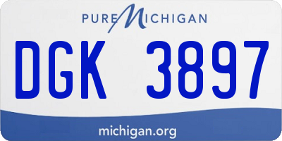 MI license plate DGK3897