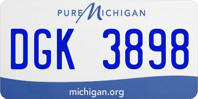 MI license plate DGK3898