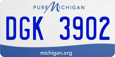 MI license plate DGK3902