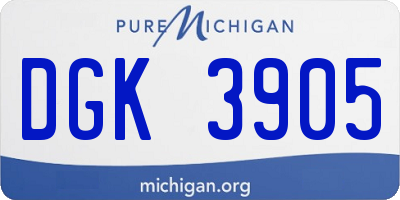 MI license plate DGK3905