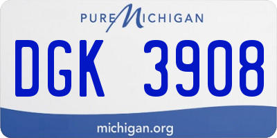 MI license plate DGK3908